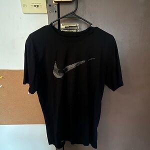 Nike Men's Black Tee with Swoosh